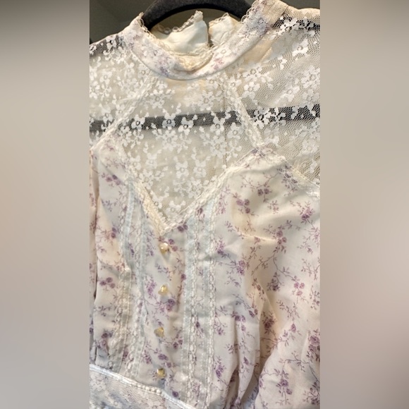 Vintage long dress with long sleeve - Picture 6 of 8